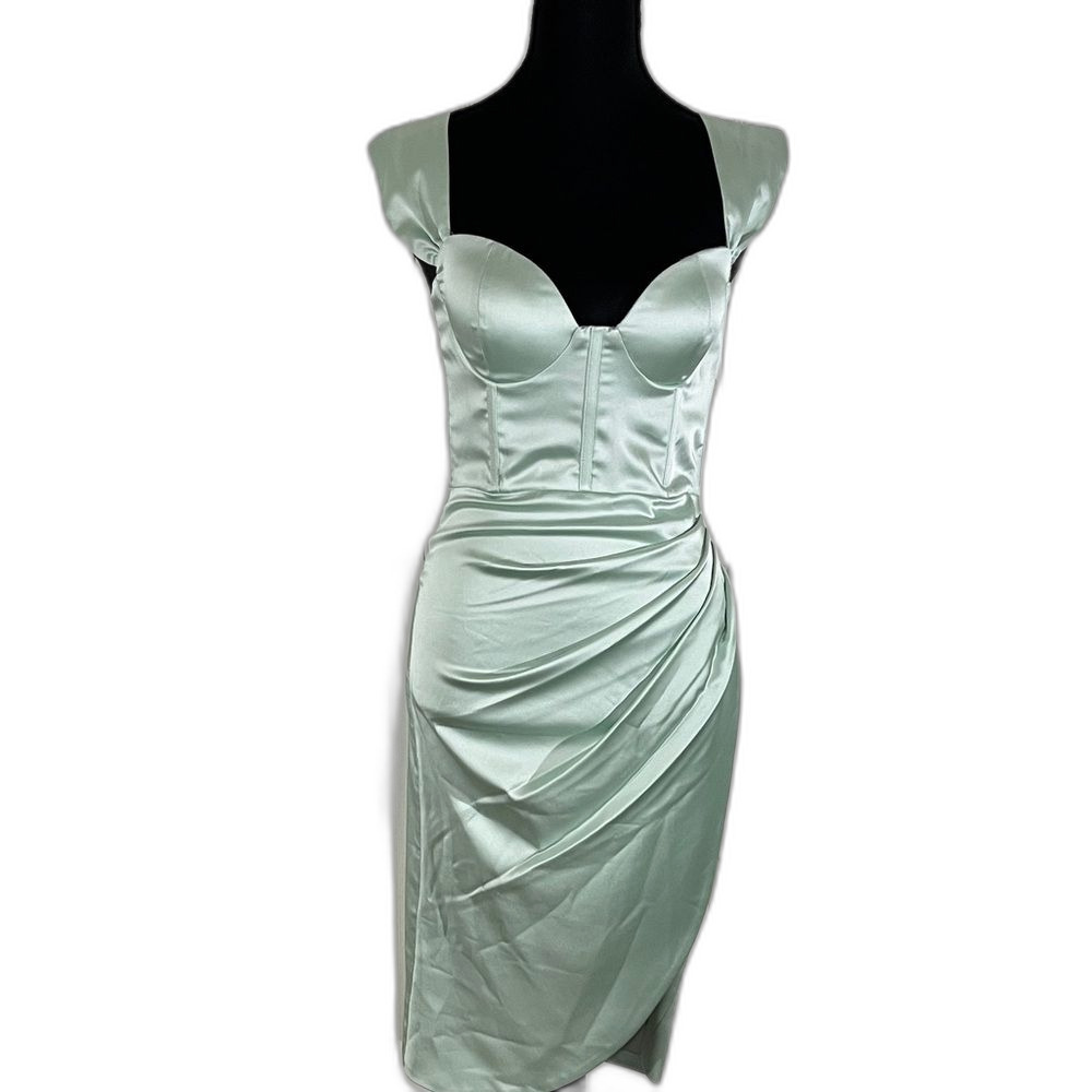 Miss Circle New York Hedy Mint Green Satin Corset Dress Size Small NWT